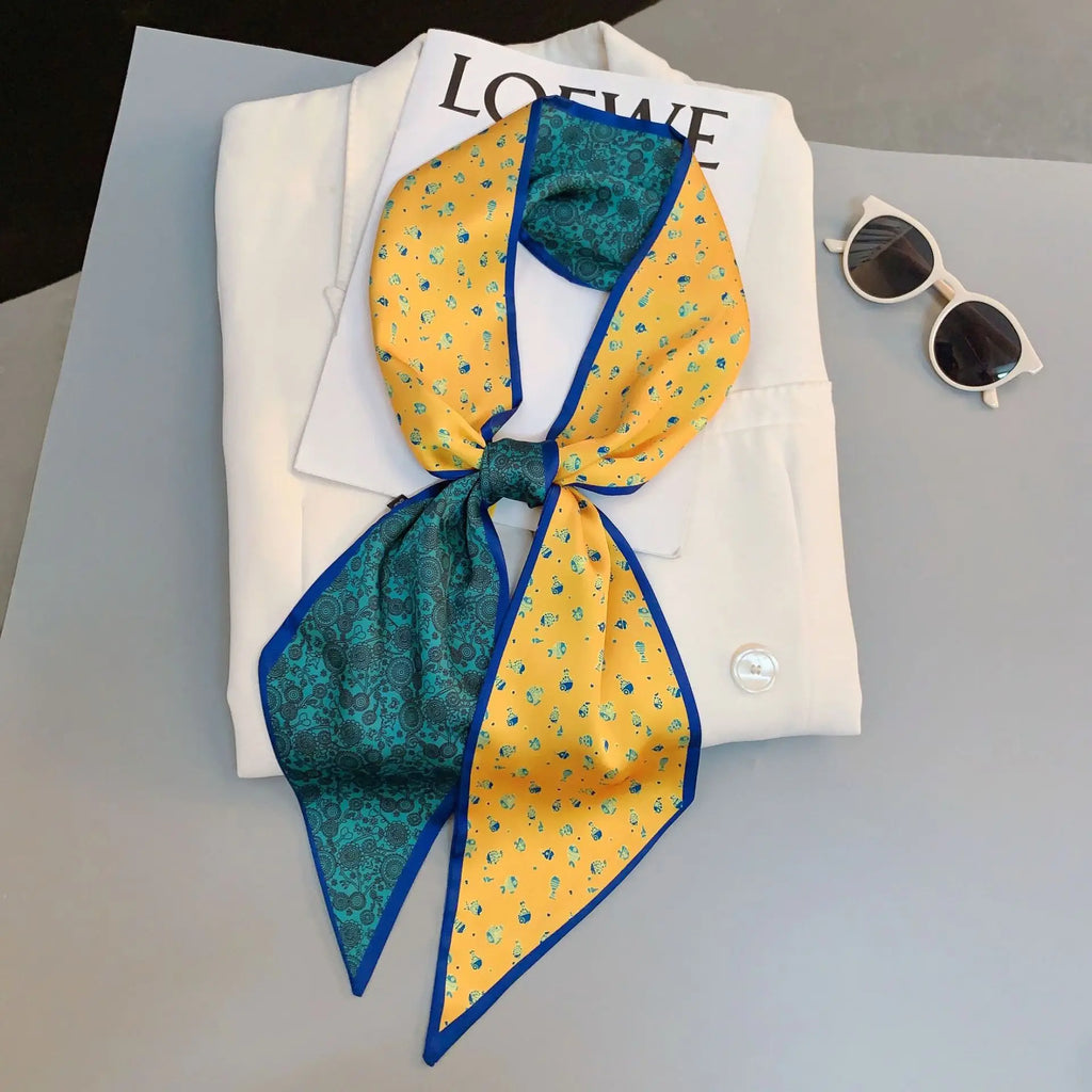 Horse Pattern Long Silk Scarf