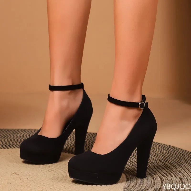 Elegant Buckle Mary Jane Heels