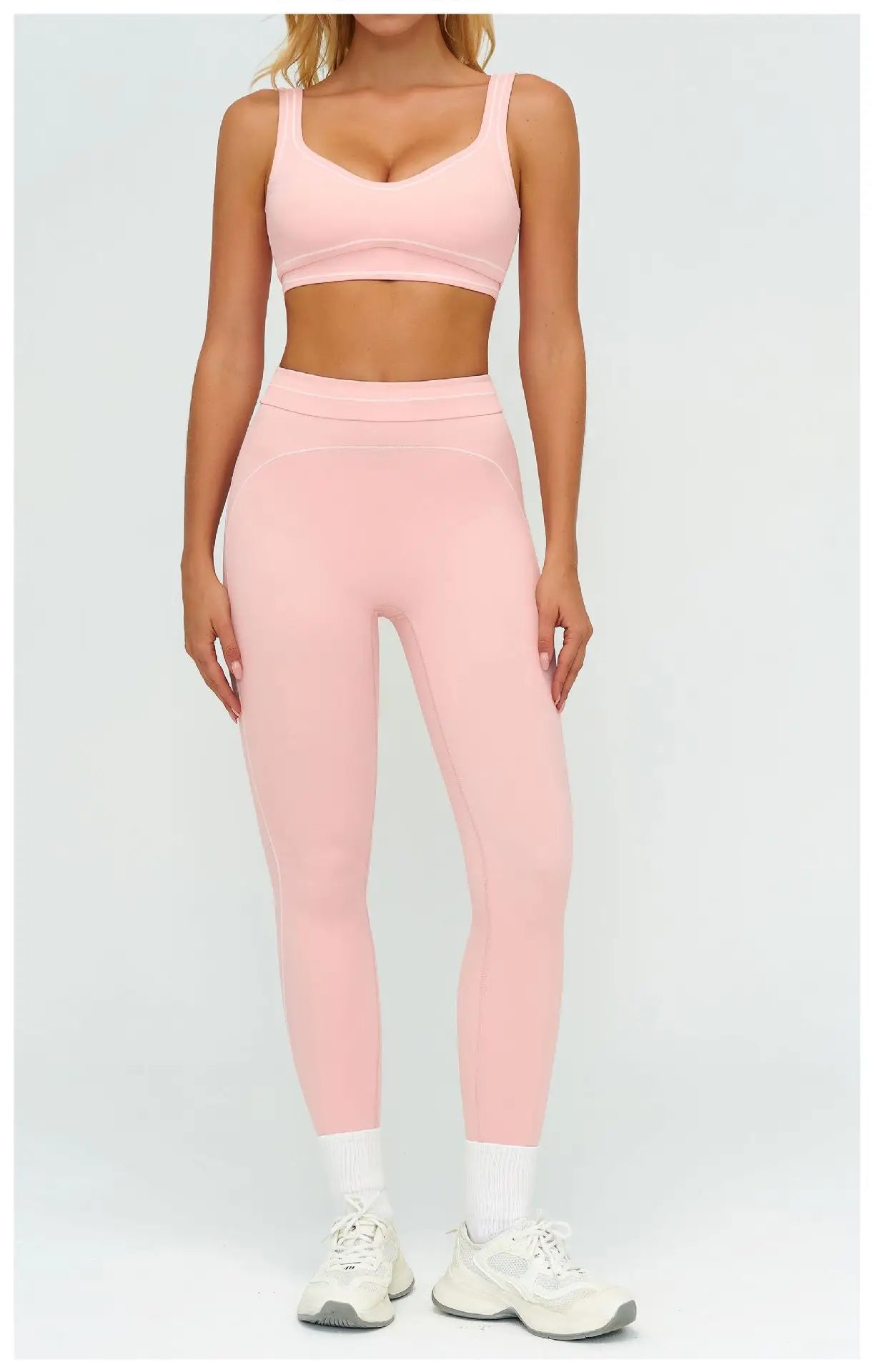 Knit Construction Sleeveless True-To-Size Fit Two-Piece Yoga Set