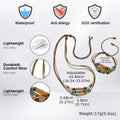 Vnox Wood Bead Necklace Set