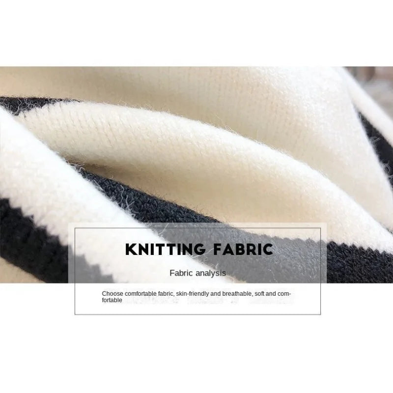 Zipper Stripe Pullover Sweater