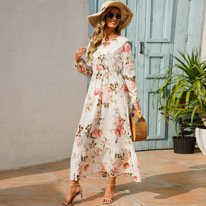 Floral Bohemian Chiffon Maxi Dress