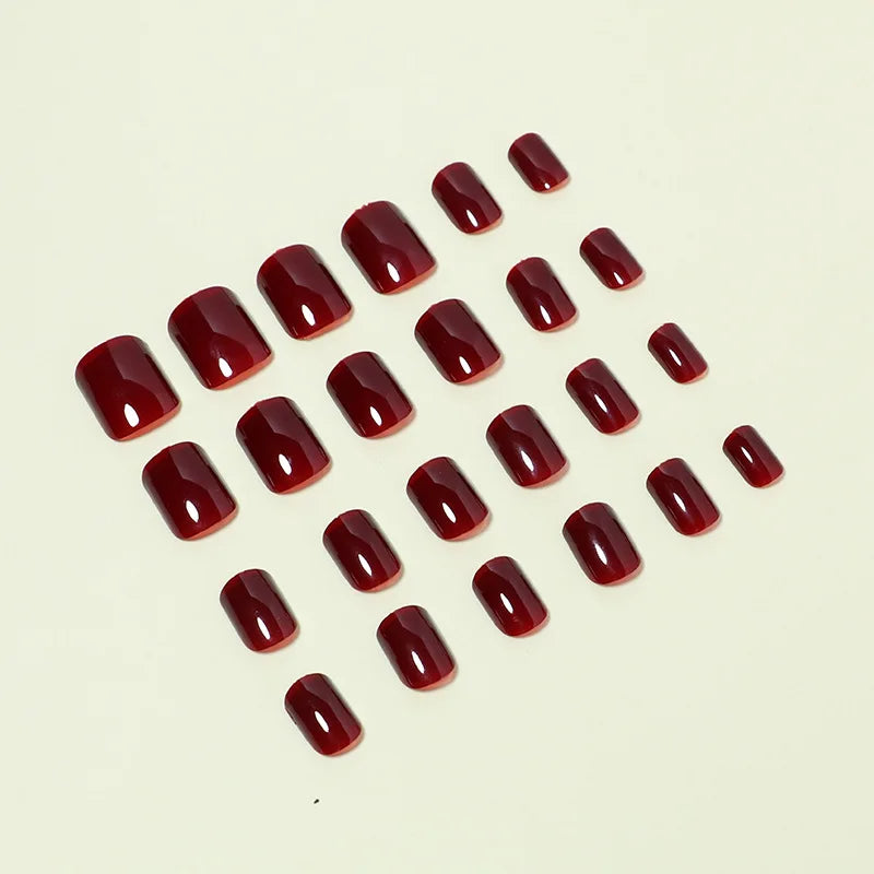 Elegant Short Red Nails