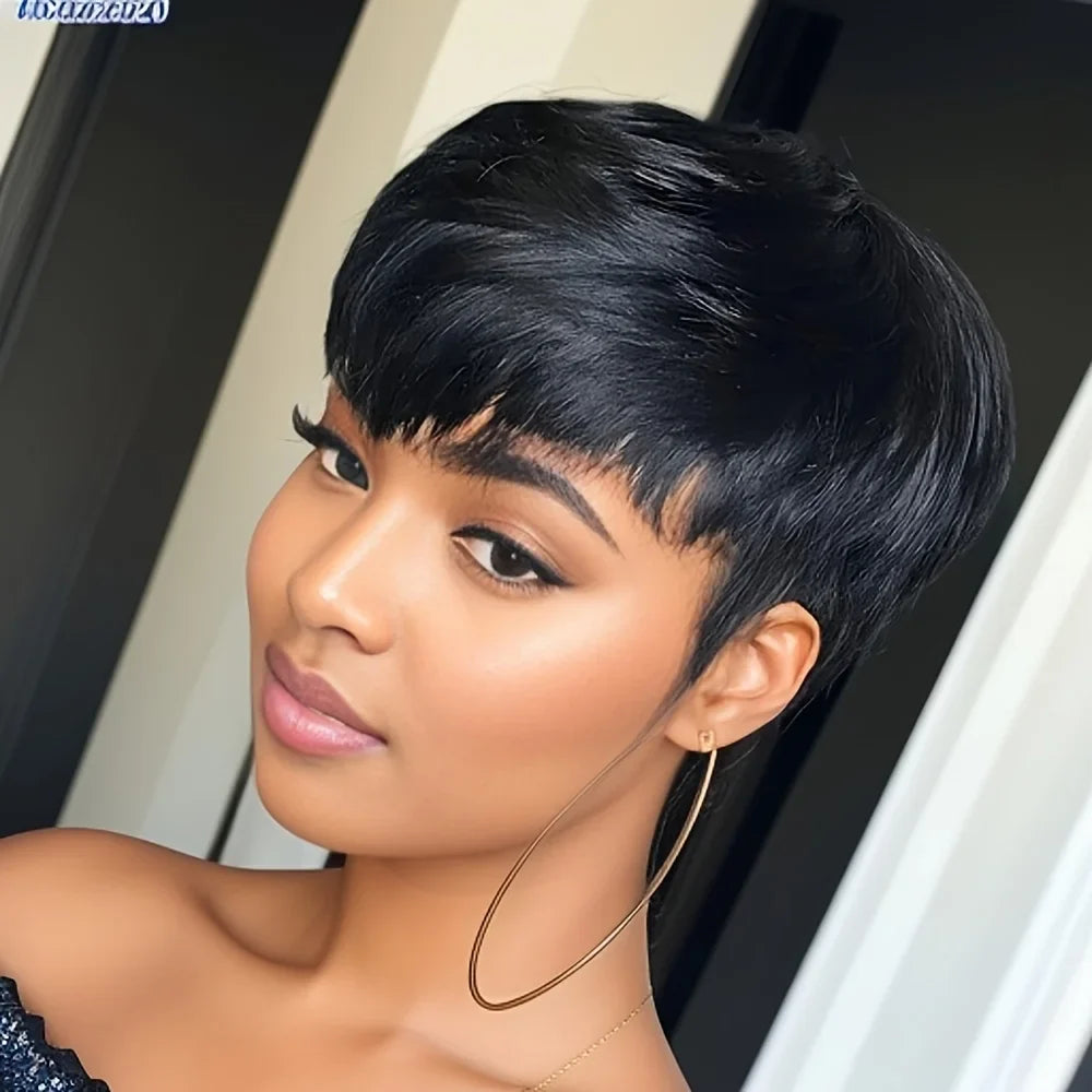 Ombre Orange Pixie Bob Wig