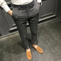 Plaid Slim Korean Cropped Trousers