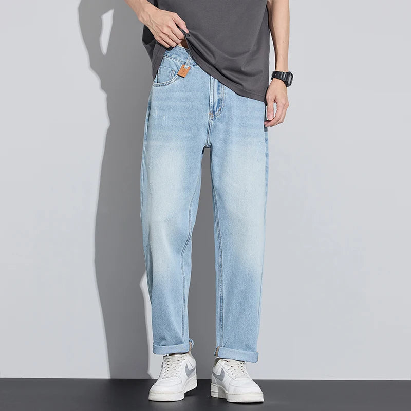 Breathable Elastic Straight Denim Jeans
