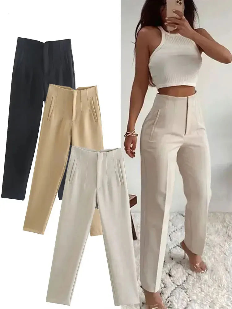 High Waist Slim Pencil Pants