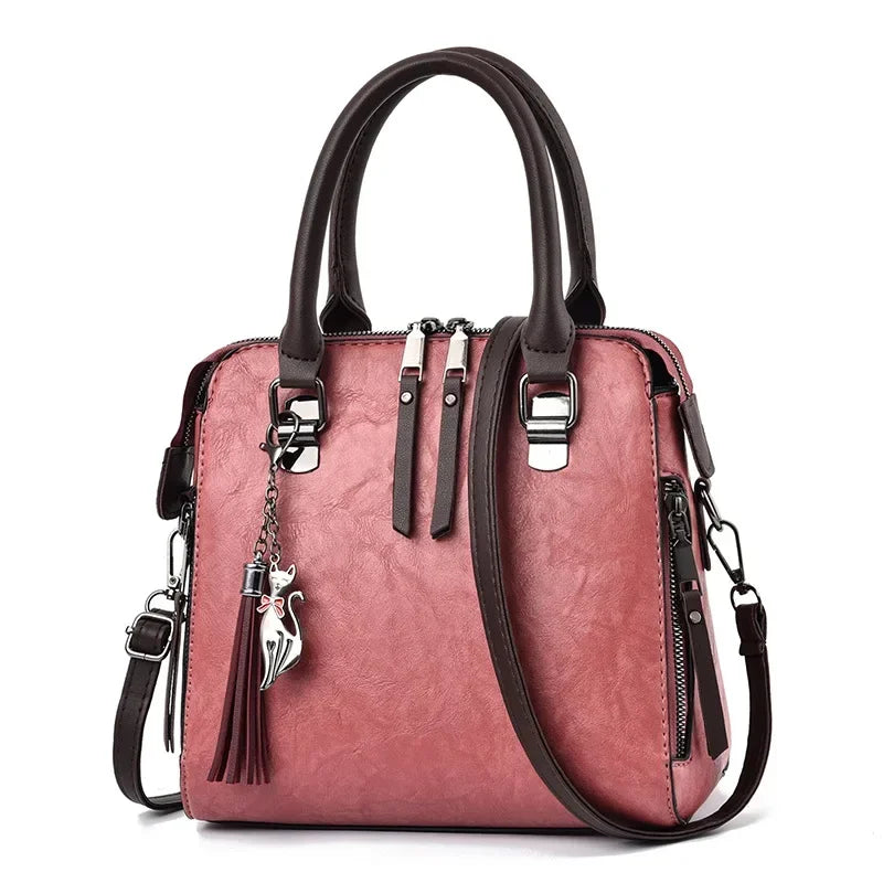 Leather Tote Shoulder Bag