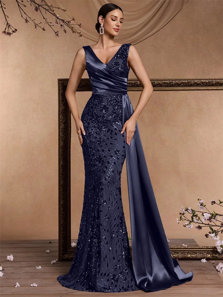 Ribbon-Splice Mermaid Dress