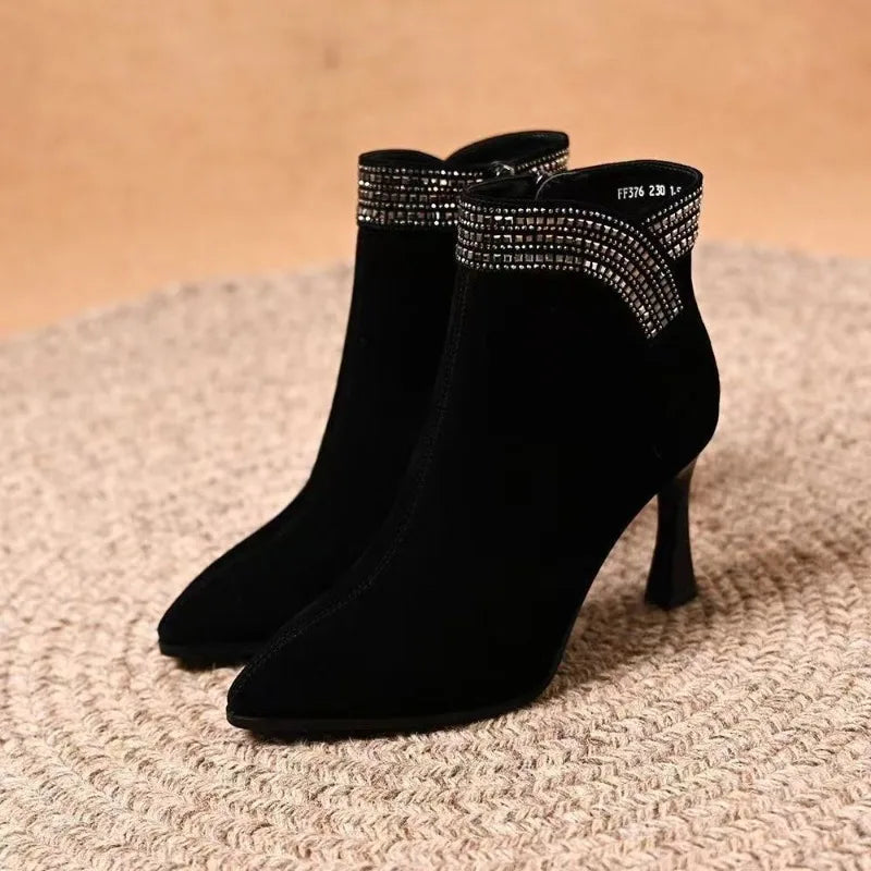 Rhinestone Ankle Boots