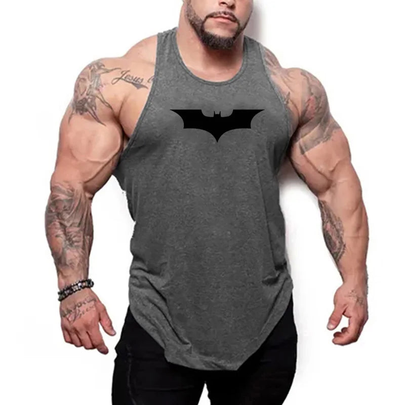 Bat Print Bodybuilding Tank Top