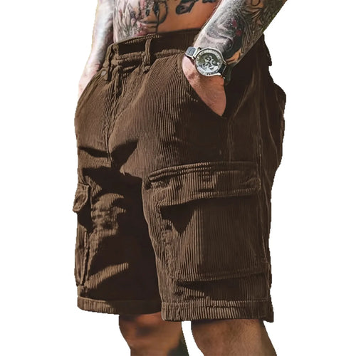 Corduroy Safari Multi-Pocket Shorts