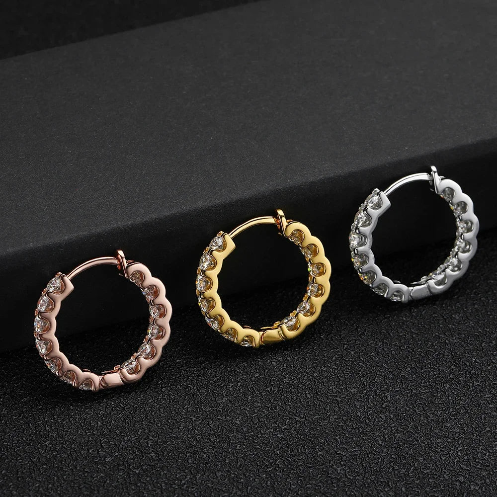 2.6CT Moissanite Hoop Earrings