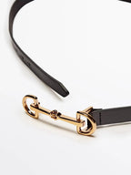 Thin Genuine Leather Belt with Metal Buckle