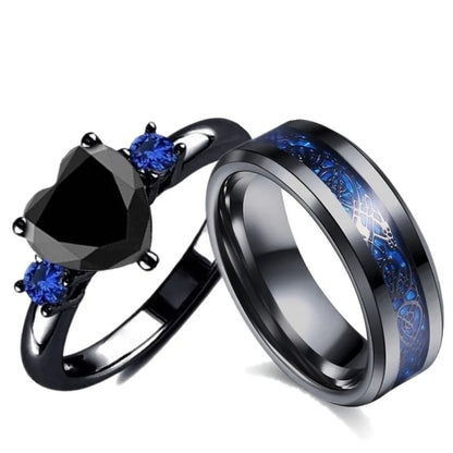 Romantic couple ring set