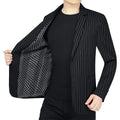 Thin-Stripe Notch-Collar Suit Blazer