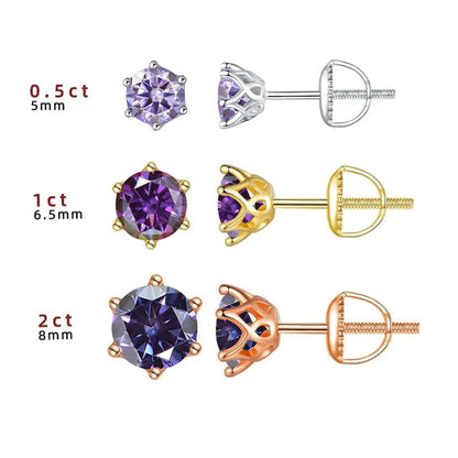 Colorful Moissanite Stud Earrings
