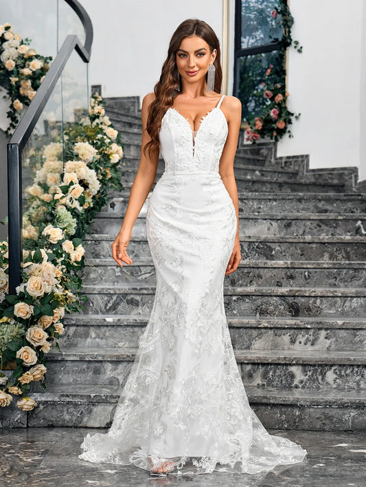 Sleeveless White Mermaid Dress