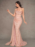 Rose Gold Sequin Mermaid Gown