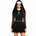 Gothic Nun Costume Dress with Headscarf