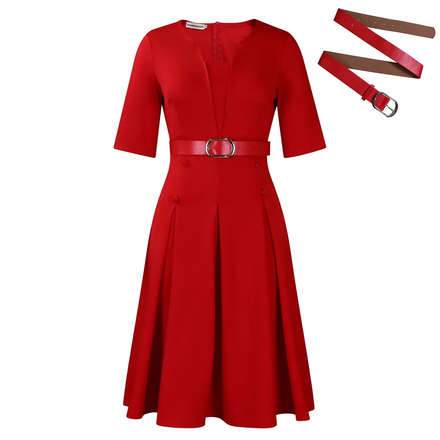 Plus-Size Autumn Midi Dress