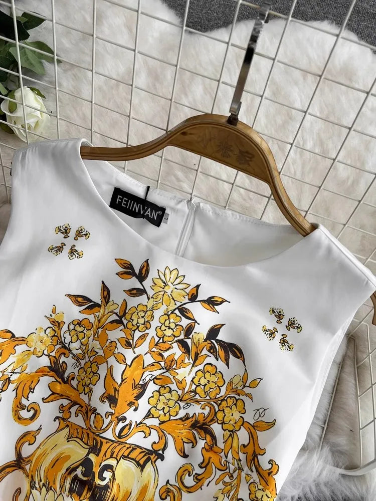 Women's Sleeveless Porcelain Dress