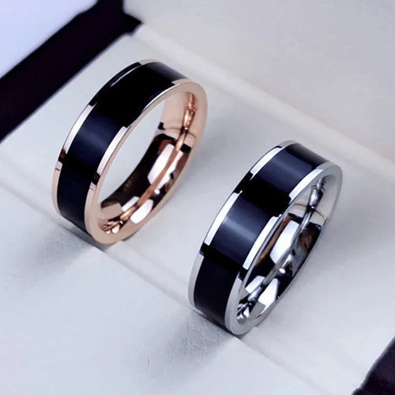 White Black Charm Ring