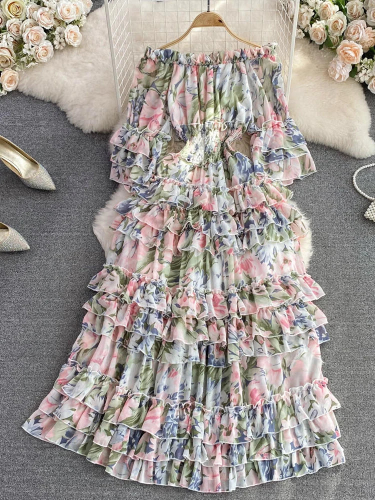 Off Shoulder Chiffon Beach Dress