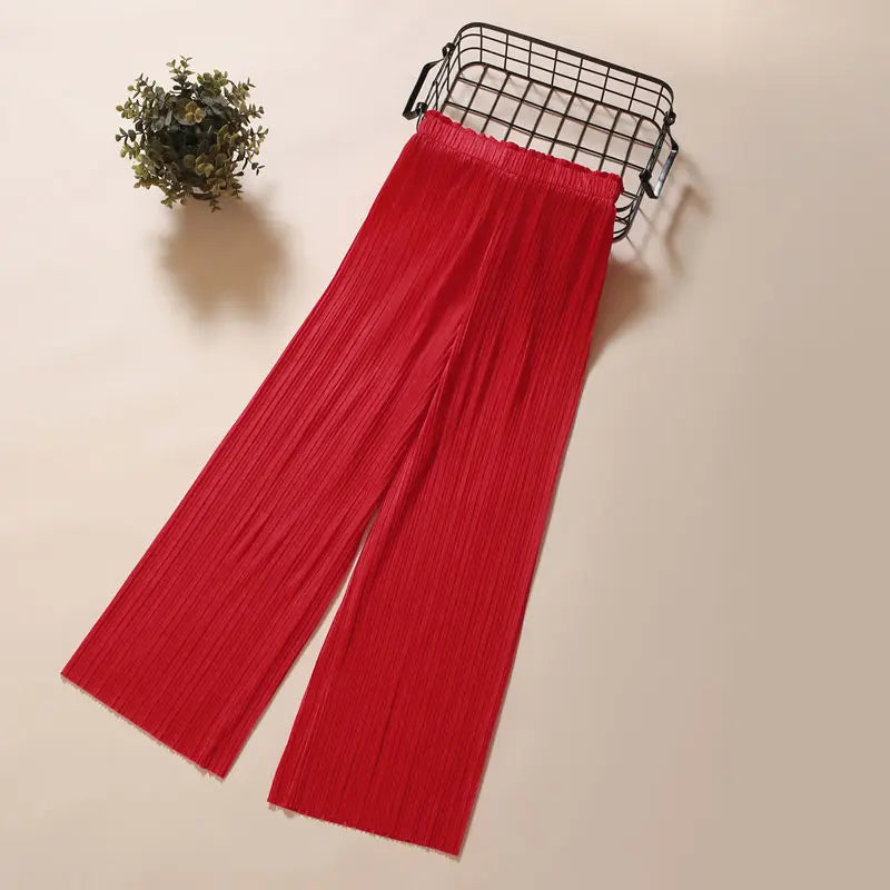 RankSweet Pleated Drape Wide-Leg Pants