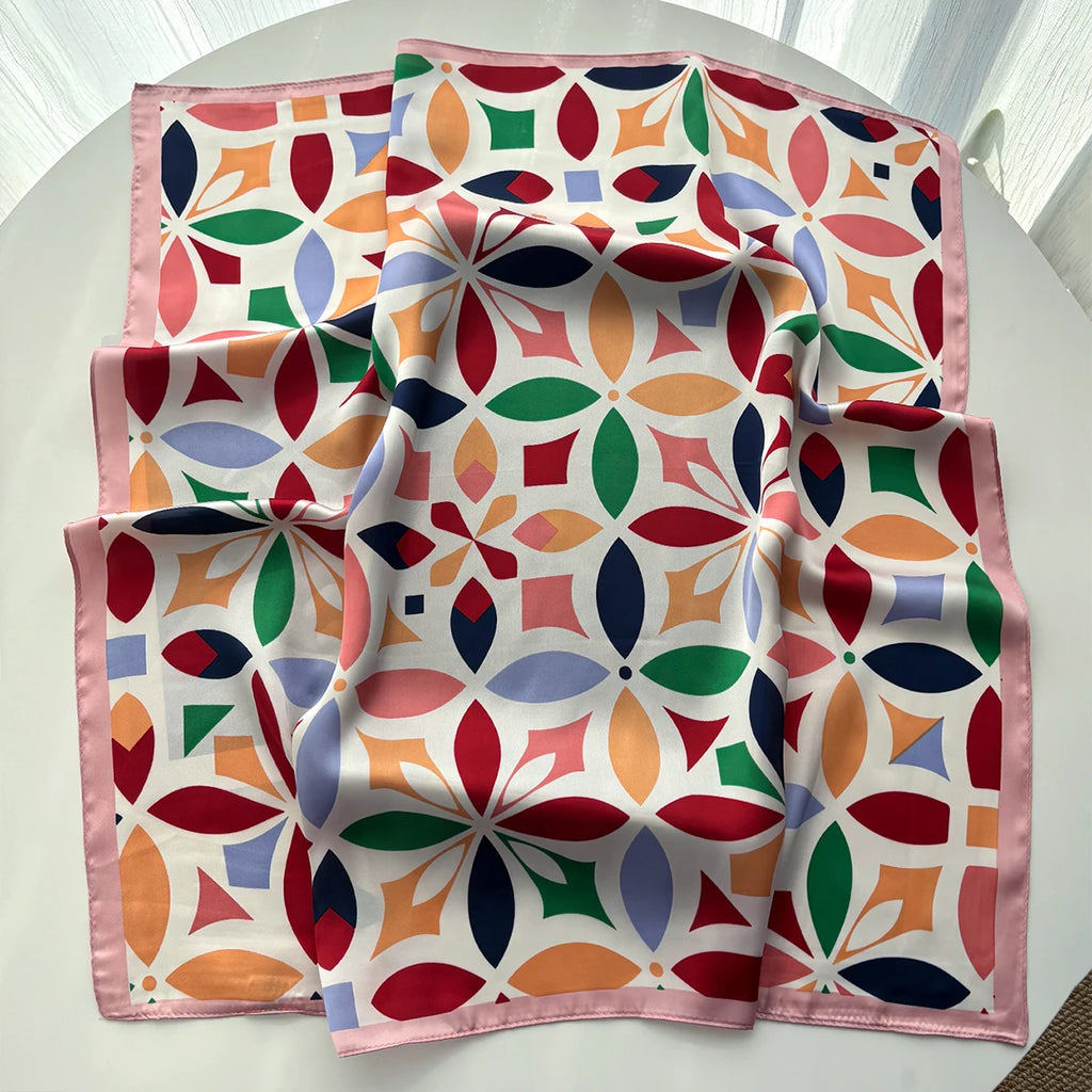 Print Silk Square Neckerchief