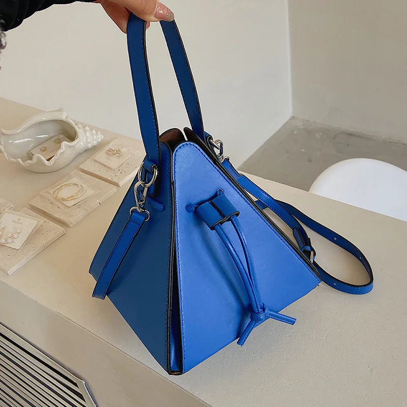 Luxury Leather Triangle Shoulder Bag