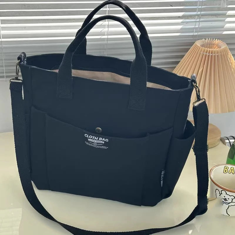 Canvas Crossbody Tote Bag