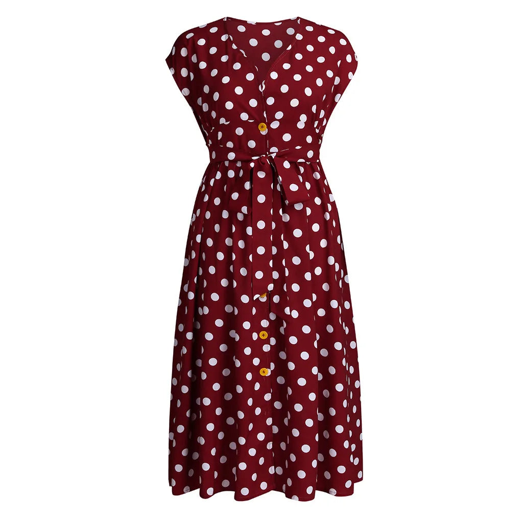 Plus Size Polka Dot Summer Dress