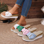 Peep Toe Wedge Sandals