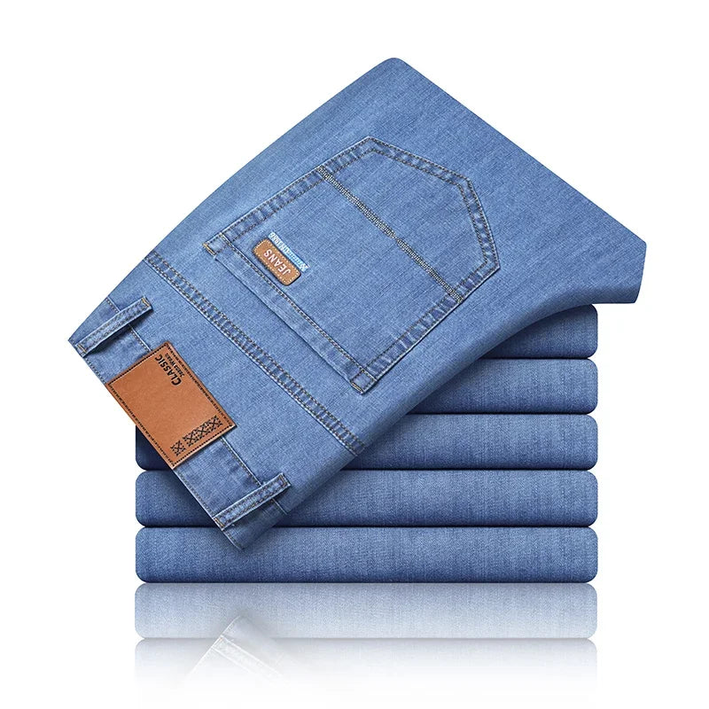 Ice Silk Stretch Straight Jeans