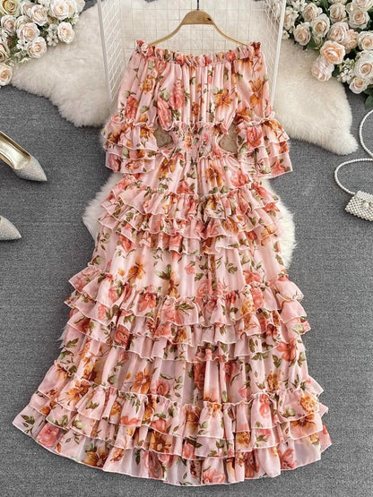 Off Shoulder Chiffon Beach Dress