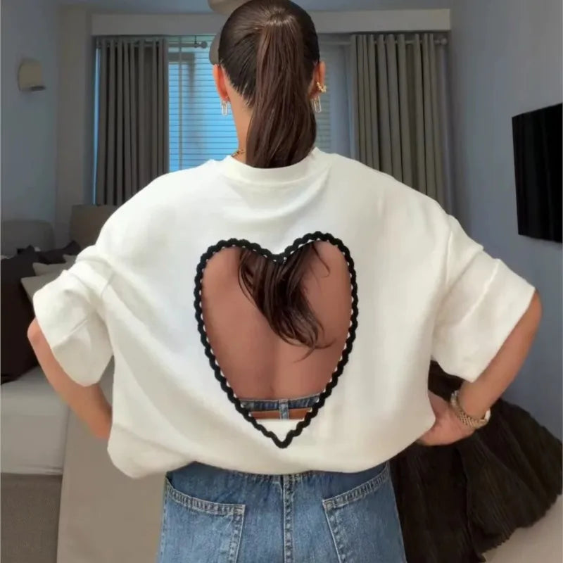 Blended Graphic Print Crew Neck Fitted Top