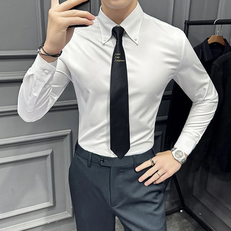 Solid Casual Slim Shirt