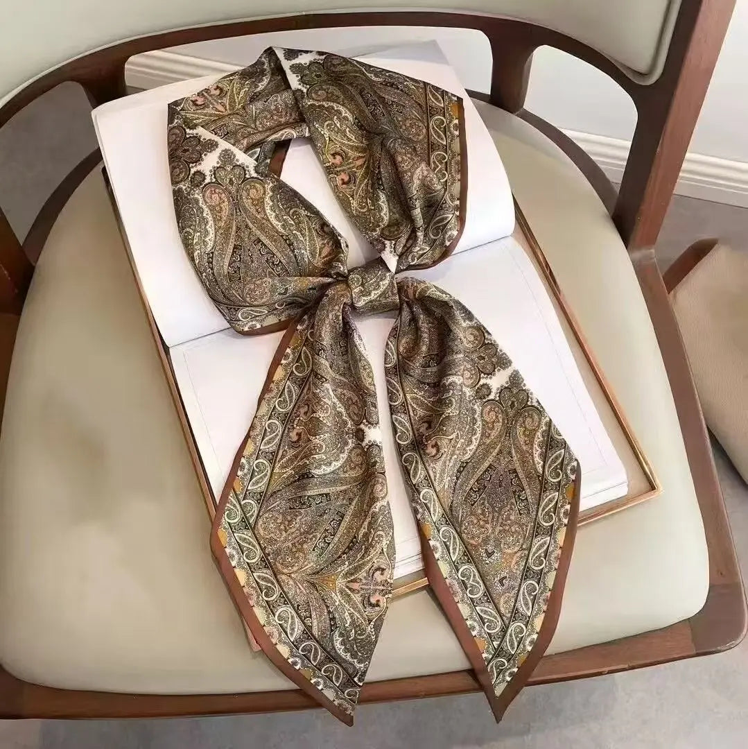 Graphic Ribbon Long Strip Scarf