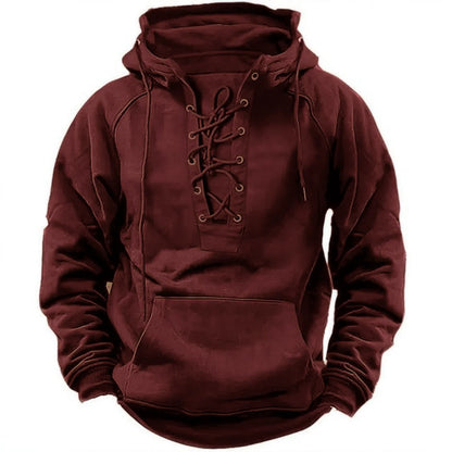 Retro Lace-Up Hoodie