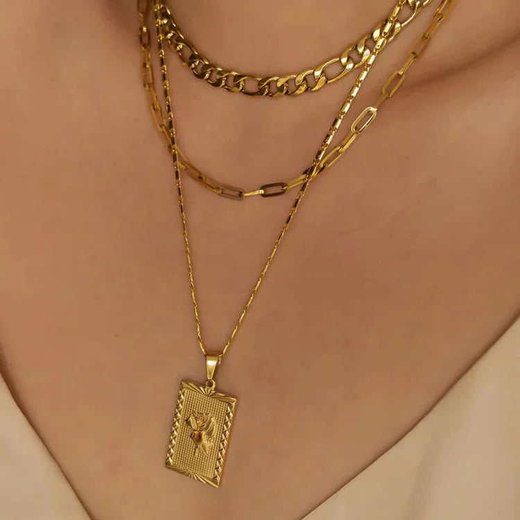 Gold Geometric Chain Necklace
