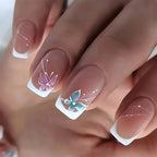 Gradient White Press Nails