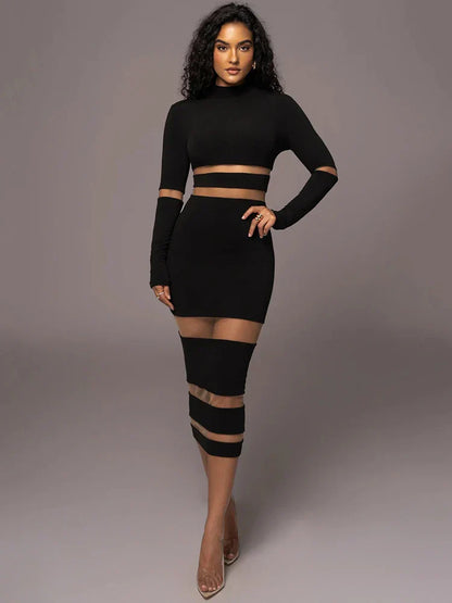 Mozision Patchwork Bodycon Dress