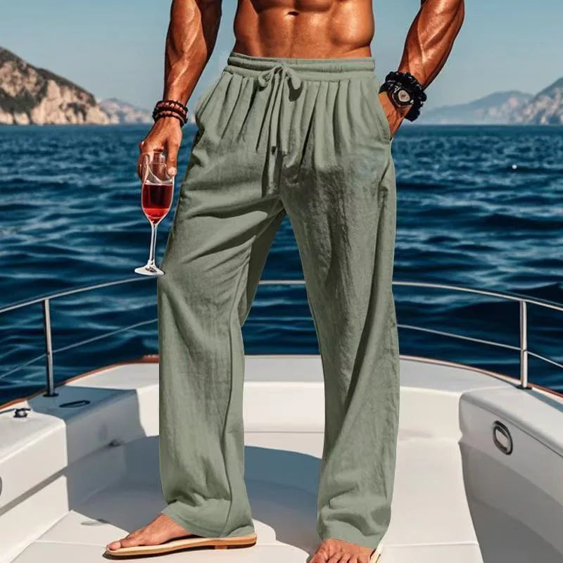 Beach Straight Linen Pants