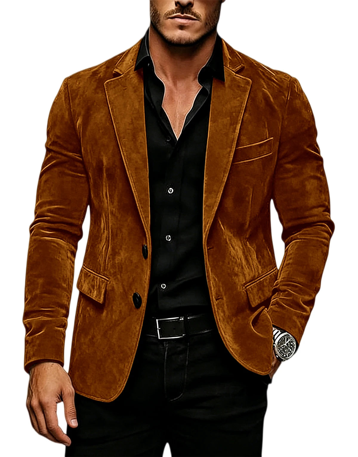 Suede Texture Notch-Lapel Sport Coat