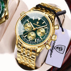 POEDAGAR Business Blue Steel Watch