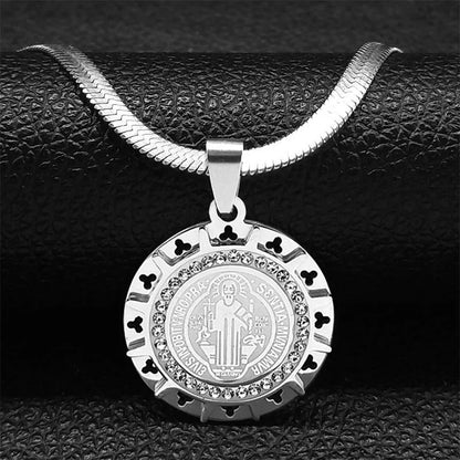 Saint benedict pendant necklace