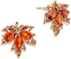 Gold Plant Stud Earrings