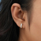 Moissanite Gold Hoop Earrings