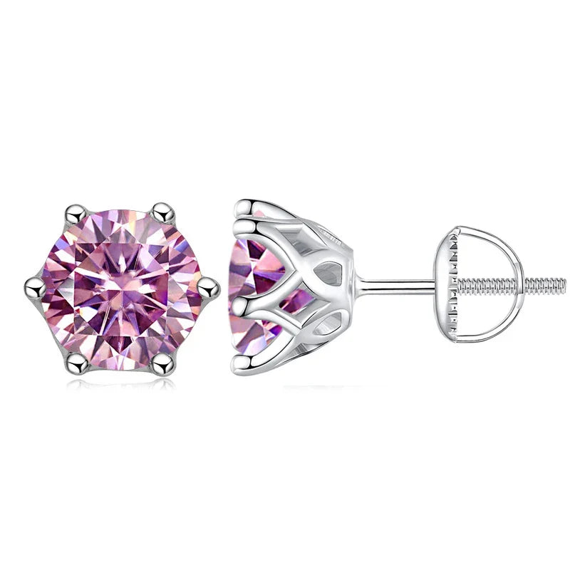 Colorful Moissanite Stud Earrings